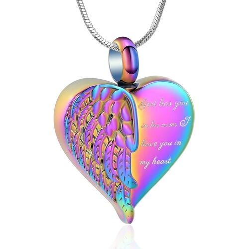 Tianyi-Collier Urne En Forme De Coeur Pour Cendres - Bijou Funéraire Pour Homme Et Femme - Souvenir - Bijoux Commémoratifs Pour Cendres Always In My Mind Forever In My Heart