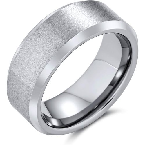 Kal-Personnalisez Votre Baguede Mariage Unisexe En Titane Gunmétal Black Argent Tone Pour Hommes Femmes Comfort Fit 8mm Taille 6-14