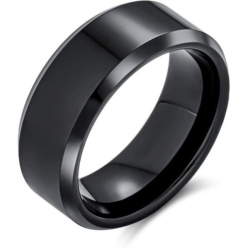 Kal-Personnalisez Votre Baguede Mariage Unisexe En Titane Gunmétal Black Argent Tone Pour Hommes Femmes Comfort Fit 8mm Taille 6-14