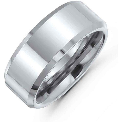 Kal-Personnalisez Votre Baguede Mariage Unisexe En Titane Gunmétal Black Argent Tone Pour Hommes Femmes Comfort Fit 8mm Taille 6-14