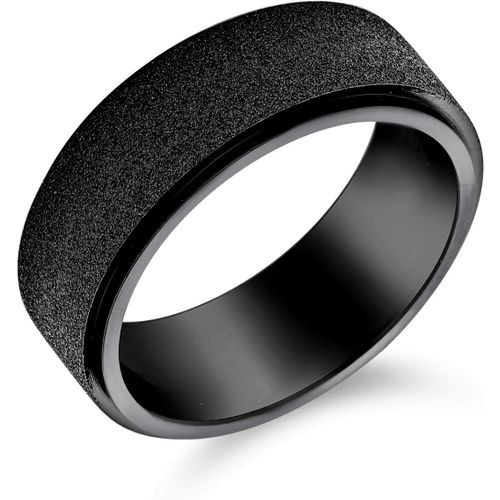 Kal-Personnalisez Votre Baguede Mariage Unisexe En Titane Gunmétal Black Argent Tone Pour Hommes Femmes Comfort Fit 8mm Taille 6-14