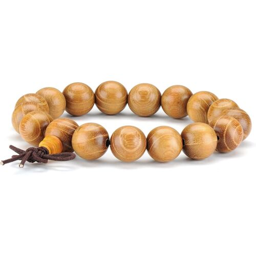 Kalanka-12 Mm Perles En Bois De Naturel Bracelet Chaîne Chapelet Perles Tibétain Bouddhiste Bouddha Mala Chinois Noeud Élastique Homme Femme
