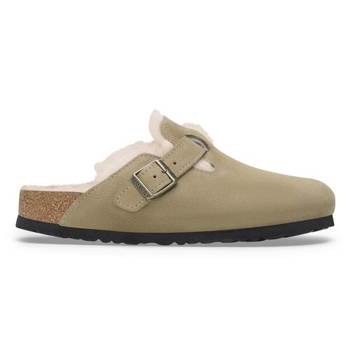 Sandales En Cuir Suédé Et Fourrure Birkenstock Boston Shearling