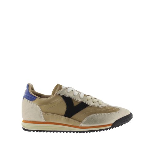 Baskets En Nylon Métallisé Et Cuir Fendu Victoria Saturno