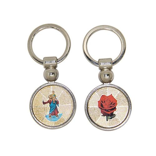 Porte Cle Saint Christophe - Rose