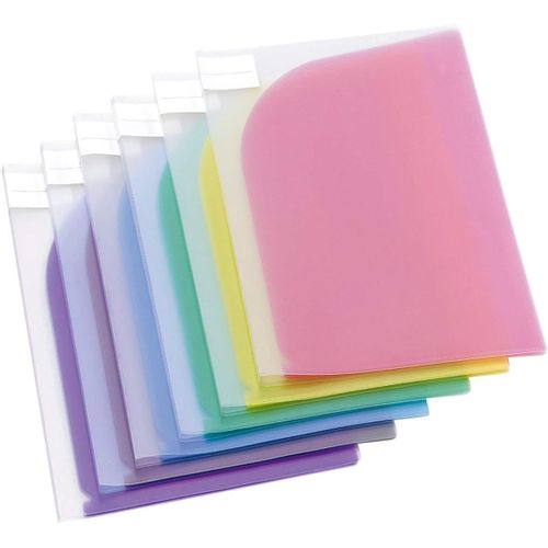 Eryi-Made By Tarifold 12 Pochettes Porte-Documents Double De Présentation Format A4 Ou A3 - Recyclé - 6 Couleurs X2 (Bleu, Violet, Vert, Jaune, Rose, Transparent) - 511009
