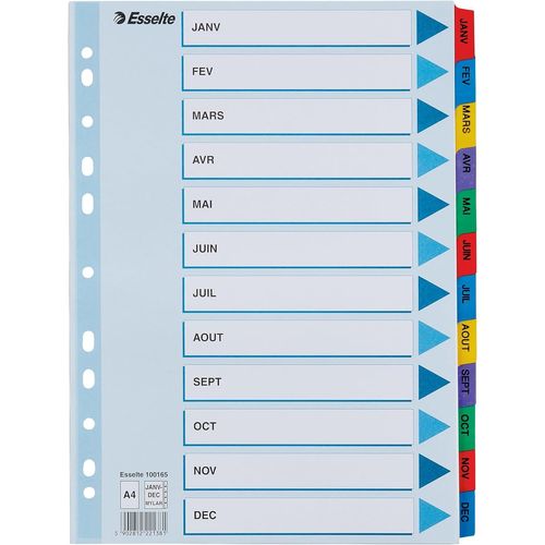 Intercalaires Touches Imprimées En Mylar - A4 - 12 Touches