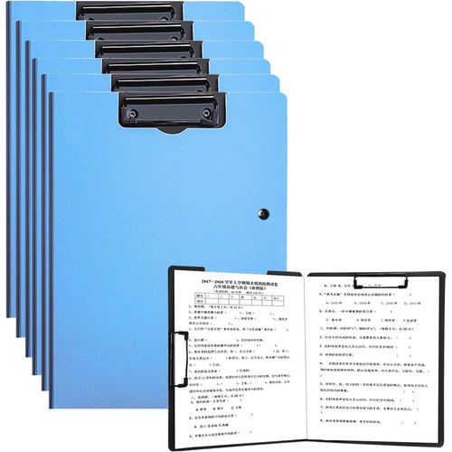 Porte-Blocs A4 Pliables, Lot De 6 Porte Blocs D'écriture À Rabat Porte Document Pour Bureau, École, Travail Noir
