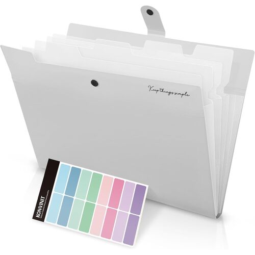 Trieur A4,Extensible Accordéon Document,Adorables Dossiers, Organiseur De Dossiers Extensibles,5 Pochettes Avec Étiquettes En Plastique Avec Intercalaires Pour Documents