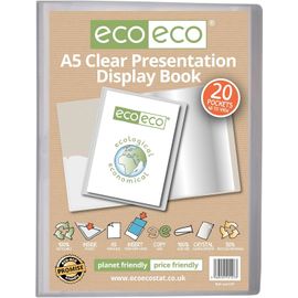 Tianyi-Eco127 Porte-Vues Transparent Avec 20 Pochettes En Plastique Format A5 50% Recyclé