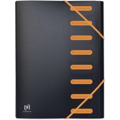 Trieur Extensible Students A4 8 Positions Couverture Polypro Bicolore Noir/Bleu