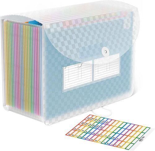 Trieur A4 / Range Document/Rangement Papier Valisette Rangement Documents Classeur Organiseur Extensible Accordéon Document (Trieur 24 Compartiments)