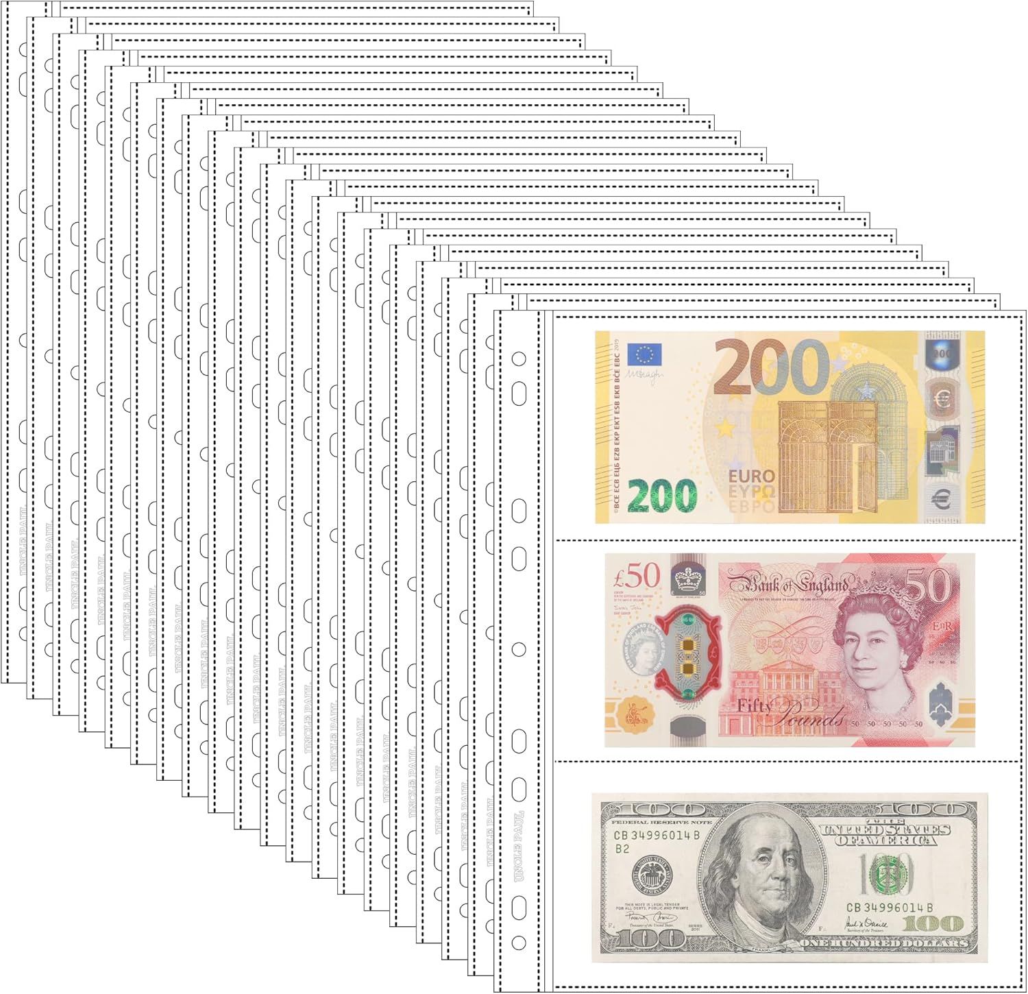 Aptbyte Lot De 12 Pochettes Pour Billets De Banque - Pour Ranger Des