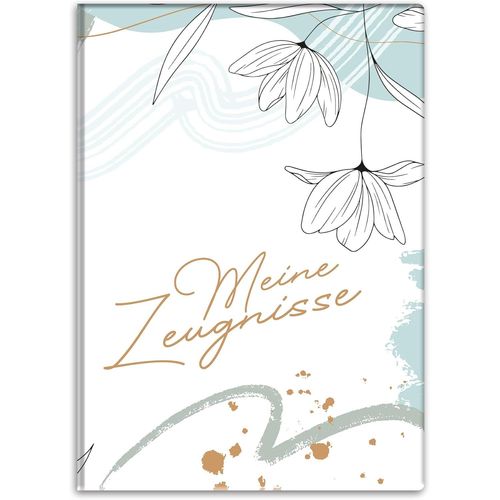 Eryi-Porte-Documents Avec Motif Din A4 - Pour Enfants, Adolescents, Étudiants, Filles (Motif Floral Menthe)