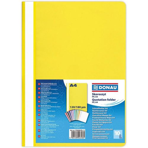 Eryi-1702001pl-11 Lot De 10 Chemises En Plastique A4 En Film Éco Pp 120/180 ?m Avec Couverture Transparente, Pour Bureau Et École, Capacité Env. 200 Feuilles