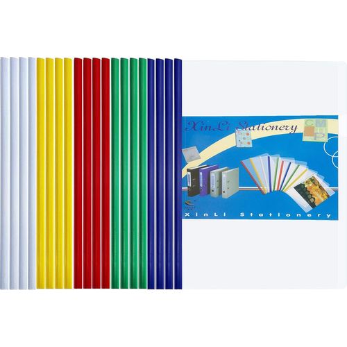 Eryi-Dossier De Fichiers 20pcs A4 Rapport Affichage Couverture Organisateur Binder Barre Coulissante Rapport Couvre Pour L'école Et Bureau (Multicolore)