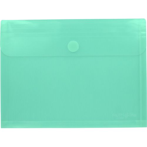 Eryi-Grafoplas - Lot De 5 Chemises À Soufflet En Plastique Avec Soufflet De 30 Mm, Fermeture Velcro, Format Folio +, Couleur Vert Menthe, 33,5 X 25 Cm, Grande Capacité, Parfait Pour Documents A4 Et F