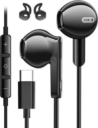 KALANKA-Ecouteurs USB C pour Samsung Galaxy S25 S24 S23 Ultra Stéréo Écouteurs USBC Intra Ecouteurs Filaire USB C et Micro pour iPhone 15 16 17 Pro Max Samsung S22 A55 A54 A56 A16 5G Xiaomi 14 Pixel