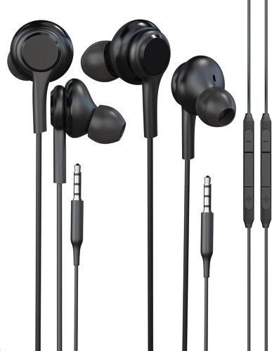 ERSHI-Casque 3.5mm In Ear(2 pack)compatible pour Samsung Aux Audio Câble Jack pour téléphone Fil Écouteurs PC Smartphone Gaming Mi[829]