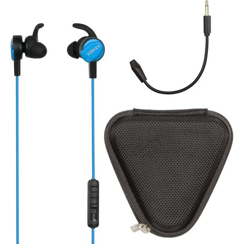 YEMAESRE-Mythics Casque Oreillette Gaming Filaire Ps-1450 Pour Ps4 - Microphone Amovible - Câble 1,2 M - Noir Et Bleu