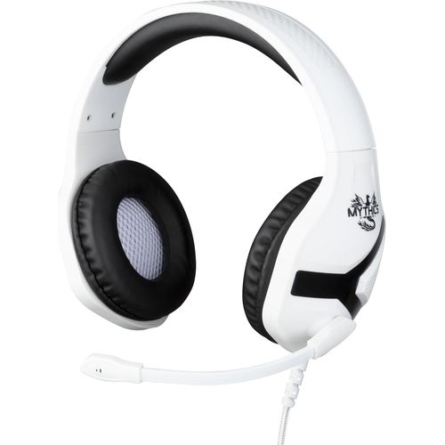 LKLJIJ-Mythics Casque Gaming Filaire Nemesis pour PS5 - Microphone 45° - Câble 1,5 m - Prise Jack 3,5 mm - Blanc et Noir