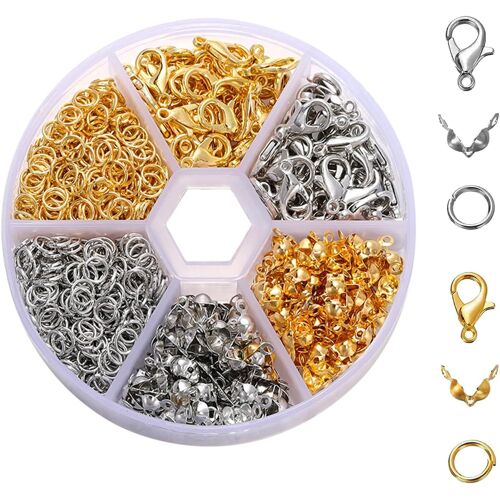 Mevronisshop-Lot De 370 Fermoirs Collier Et Bracelet Qualité, Mousquetons Kit, Pour Fabrication De Bijoux Perlage, Diy (Argent, Or)