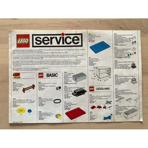 Lego Service - Catalogue 1989