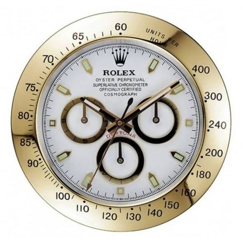 Horloge murale Rolex Daytona, or et blanc