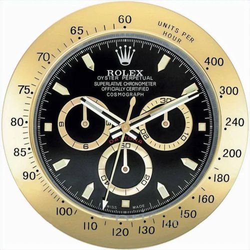 Horloge murale Rolex Daytona, or et noir