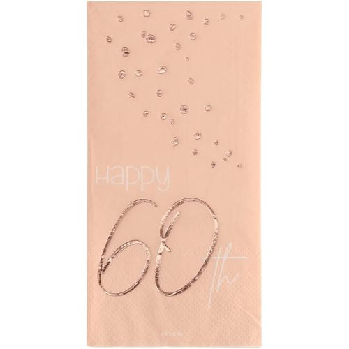 Tianyi-67260 Serviettes Elegant Lush Blush 60 Ans 33x33cm - 10 Pièces