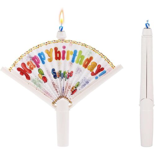 KALANKA-2pcs Nouveauté Ventilateur Bougie d'Anniversaire, Pop-Up Bougie Surprise, Astuce Créative, Joyeux Anniversaire pour Fêtes
