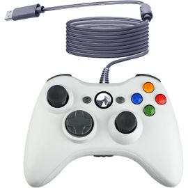 Shiliu-Manette De Jeu Usb Filaire Pour Console Microsoft Xbox 360 Windows Pc Ordinateur Portable Jeu Vidéo Couleur Blanc[330]