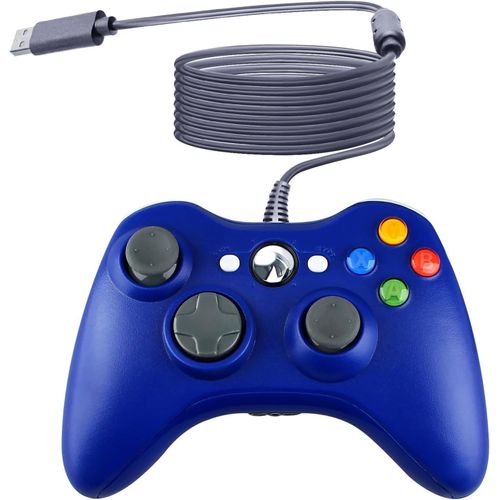 Shiliu-Manette De Jeu Usb Filaire Pour Console Microsoft Xbox 360 Windows Pc Ordinateur Portable Jeu Vidéo Couleur Bleu[332]