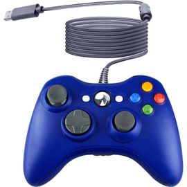 Shiliu-Manette De Jeu Usb Filaire Pour Console Microsoft Xbox 360 Windows Pc Ordinateur Portable Jeu Vidéo Couleur Bleu[332]