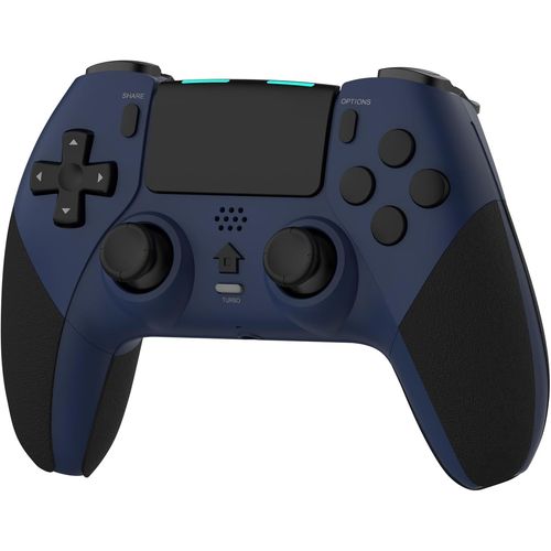 Rekboo Manette Sans Fil Compatible Pour Ps4, Contrôleur Pour Ps4 Avec Audio Microphone Jack, Manette P4 Dual Vibration Avec Gyroscope À Six Axes, Macro, Turbo, Ecran Tactile, 800mah Batterie¿Bleu¿