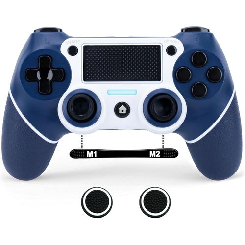 Manette Sans Fil Compatible Pour Ps4/Pro/Slim,Manettes Avec Double Vibration Shock,Gyroscope 6 Axes,Turbo,Batterie 1000Mah,Pavé Tactile,Audio,M1/M2,Manette Compatible Avec Ps4
