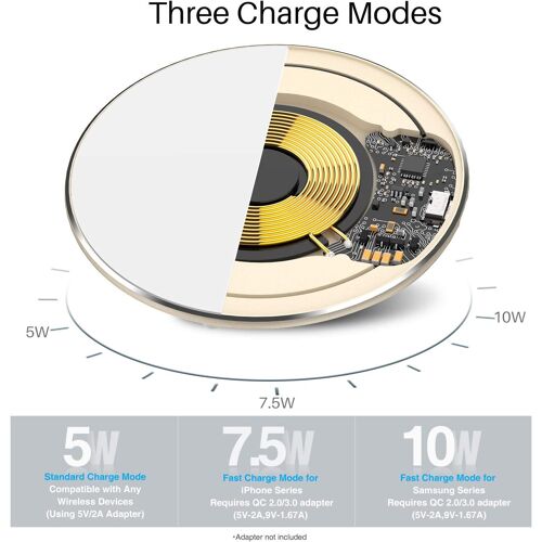 W3 Chargeur Sans Fil 10W Mince Aviation Aluminium Ordinateur Technologie De Contrôle Numérique Chargeur Rapide (Sans Adaptateur Secteur)