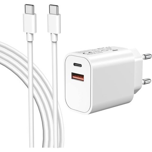 Trahoo-Chargeur Usb C, 20w Alimentation Pd Qc 3.0 Chargeur Rapide Chargeur Mural Connecteur Usb Pour Phone 16 15 14 13 12 Series Ipad Samsung Galaxy S24 S23 S22 Téléphone Android-Inclut Un Câble