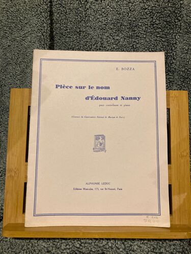 E. Bozza Pièce Sur Le Nom D'edouard Nanny Partition Contrebasse Piano Ed. Leduc
