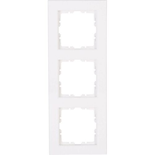 Kopp Cadre de finition 3p. HK07r-blanc 402729008, Bouton + interrupteur, Blanc