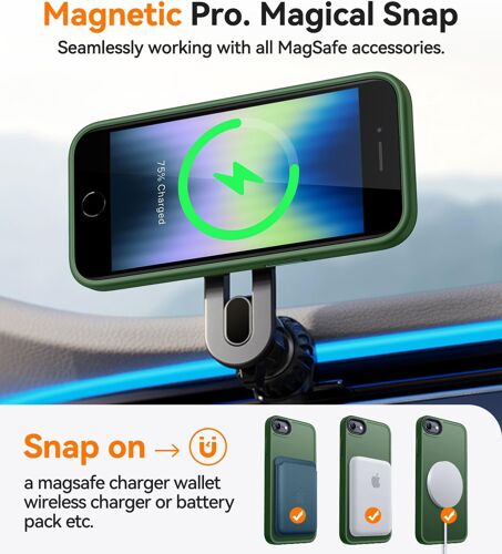 ELVORIX-Magnétique Mat Coque pour iPhone SE 3/2 (2022/2020), iPhone 8/7 [Toucher Doux et Soyeux] Coque de Protection Antichoc Translucide 4.7 Pouces - Vert Foncé