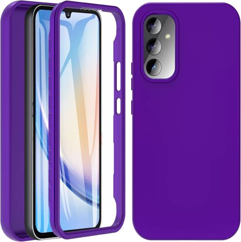 Coque pour Samsung A34 5G,Coque A34 5G, avec Protection D'¿¿cran 360 Degr¿¿s Antichoc Silicone Robuste Integrale Cover Case Etui Housse pour Samsung Galaxy A34-Lila