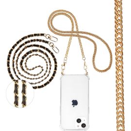 Coque Avec Cordon Pour Apple Iphone 11 Pro 5,8"", Étui De Téléphone Avec Lot De 2 Chaine Métallique Bandouliere Collier Corde, Transparente Tpu Souple Antichoc Bumper Housse, Lanyar[Wke04407]