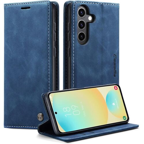 Coque Pour Samsung Galaxy S24 Fe Clapet Case En Cuir Pochette Protection Portefeuille Rabat Etui Premium Housse Porte Carte Magnétique Étui Pour Samsung Galaxy S24 Fe, Bleu