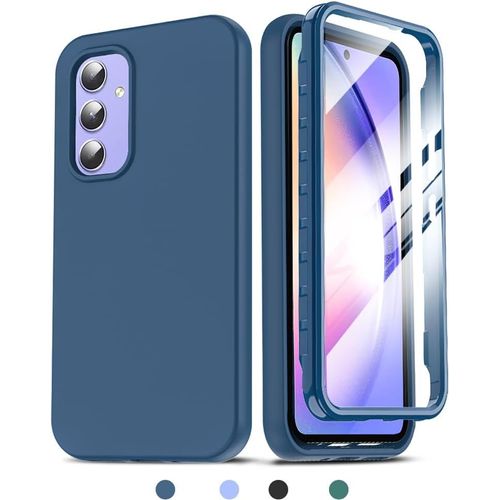 Cmjaagur-Coque Pour Samsung Galaxy A54 5g Avec Ecran Protection, 360 Degrés Full Body Housse Avant Arriere, Intégrale Étui Double Face Bumper Anti-Scratch Case Pour Samsung Galaxy A 54 5g - Bleu[J1358]