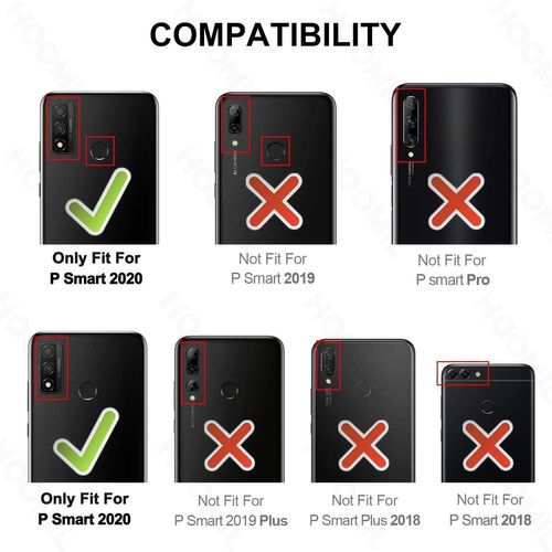 Etui Coque Pour Huawei P Smart 2020,Plusieurs Couleurs Disponible,Protection Etui Housse Premium En Cuir Pu,Fermeture Magnétique Pour Huawei P Smart 2020 (6,21 Pouces) (Surpique Noir)