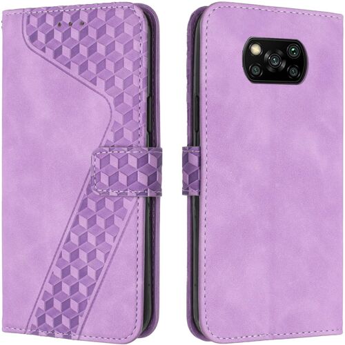 SJZG-Coque Pour Xiaomi Poco X3 Nfc/Poco X3 / Poco X3 Pro, Étui Housse Protection En Cuir Pu [Pochette De Portefeuille], Antichoc Etui À Rabat Pour Poco X3 Nfc/Poco X3 / Poco X3 Pro (Violet)