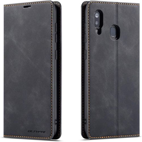 Kalanka-Coque Pour Samsung Galaxy A20e, Housse En Cuir Premium Pu Portefeuille Etui, [Fentes Pour Cartes] [Fermoir Magnétique] [Stand Fonction] Flip Coque Pour Samsung Galaxy A20e - Noir