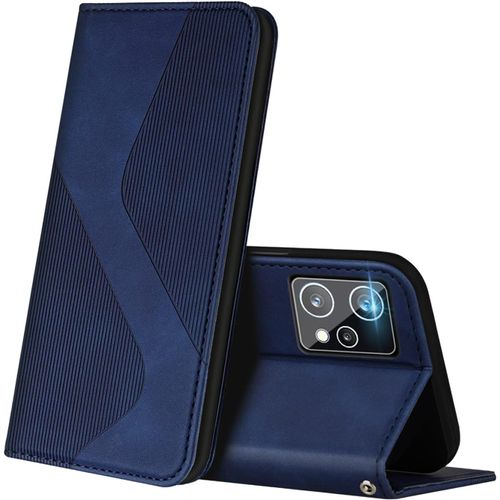 Coque Pour Realme 9 4g / Realme 9 Pro+ 5g, Premium ¿¿Tui Housse En Cuir De Protection Avec [Emplacements Cartes], Clapet Folio Portefeuille Pour Realme 9 4g / Realme 9 Pro Plus 5g (Bleu)