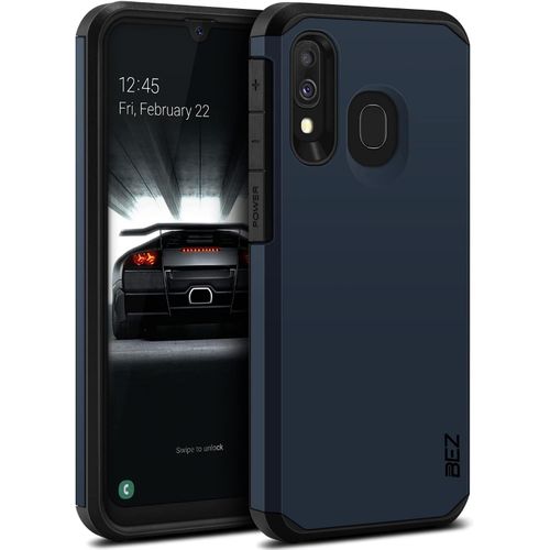 JGD-Coque pour Samsung A40, Housse Etui pour Samsung Galaxy A40 Antichoc Survivor Shockproof Double Protection Double Ultra Resistante, Bleu foncé